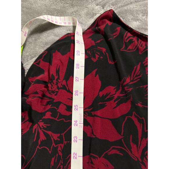 NWOT Catherines Women's Plus Size Anywear Tunic 3X 26/28W Red Black Floral - Picture 8 of 8